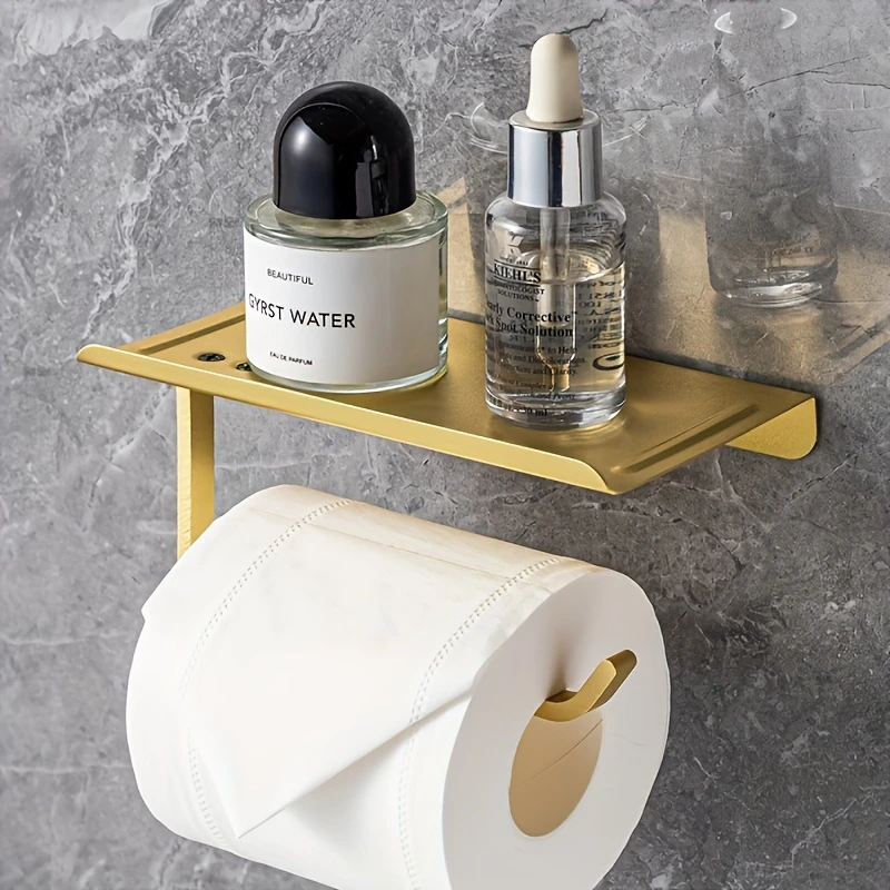 免打孔太空铝纸巾架卫生间用品手机架浴室卷纸架厕所抽纸收纳架