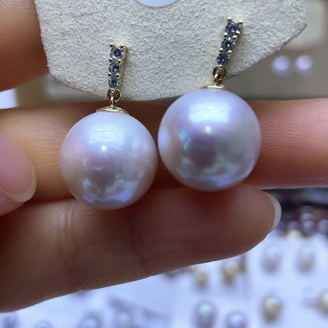 淡水珍珠耳饰银S925镶嵌