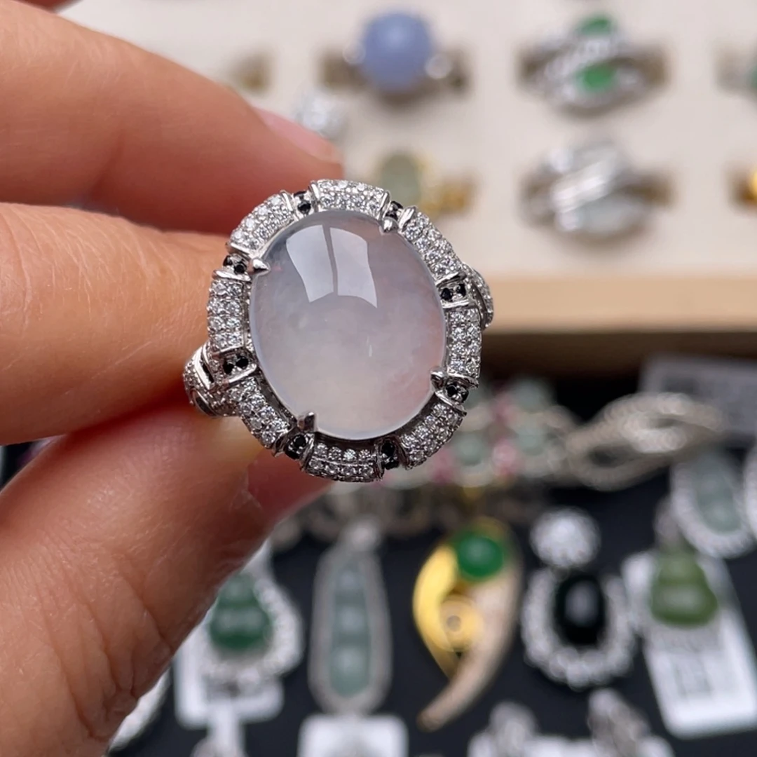 翡翠银S925镶嵌吊坠(不含链)