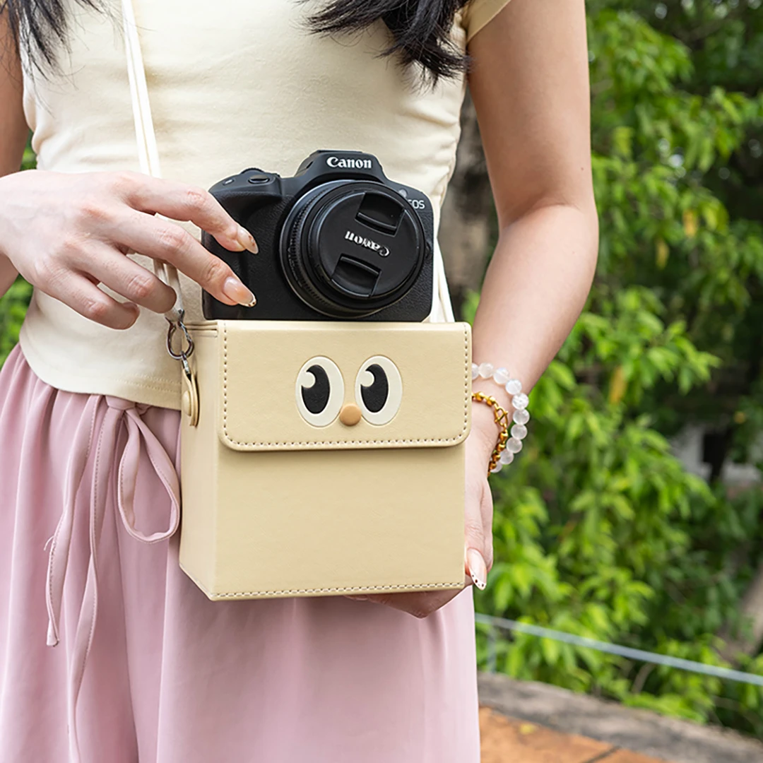 蠢小鱼数码配件适用于佳能R50相机收纳包斜挎单肩挂脖随身保护包