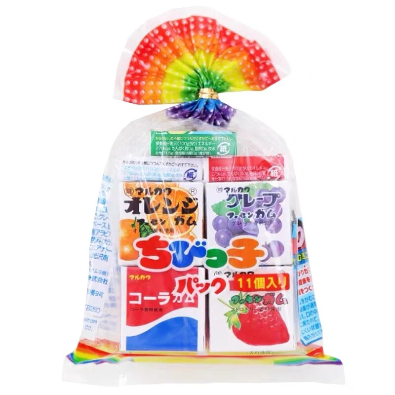 日本丸川水果味口香糖泡泡糖提神醒脑口气清新零食11枚