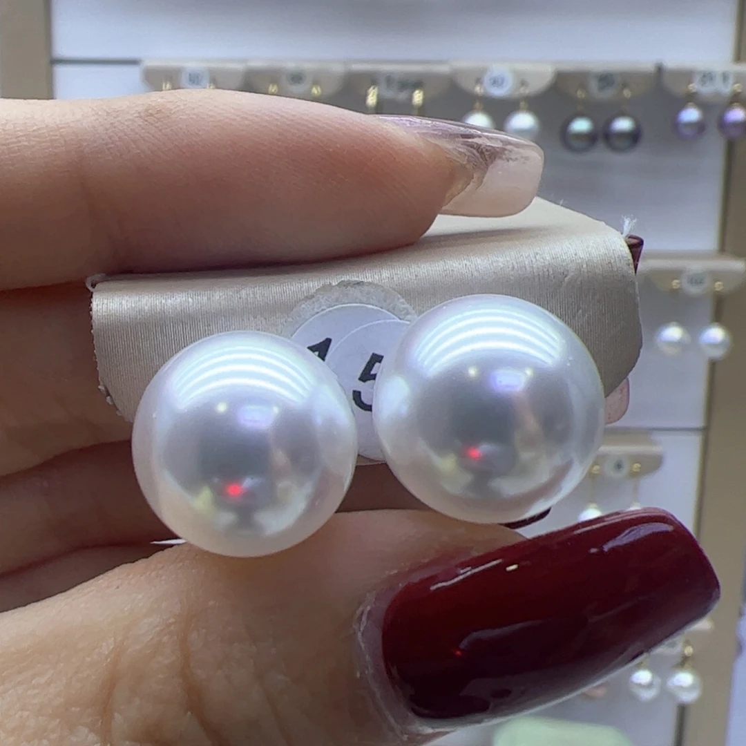 淡水珍珠耳饰18K金镶嵌