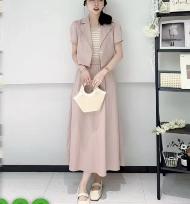 89089#高级感气质套装裙女2025新款夏装休闲工装衬衫三件套