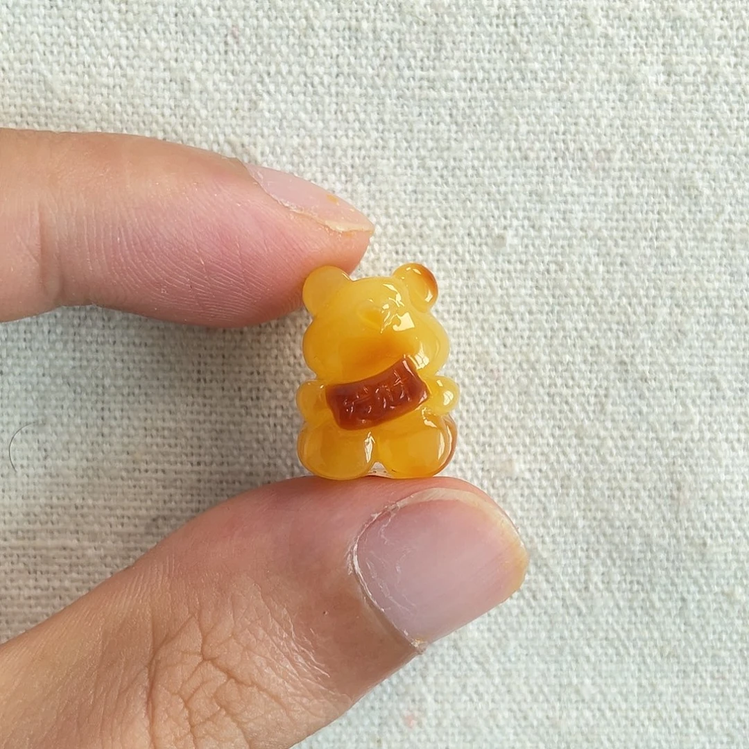 琥珀未镶嵌珠宝奇石小熊