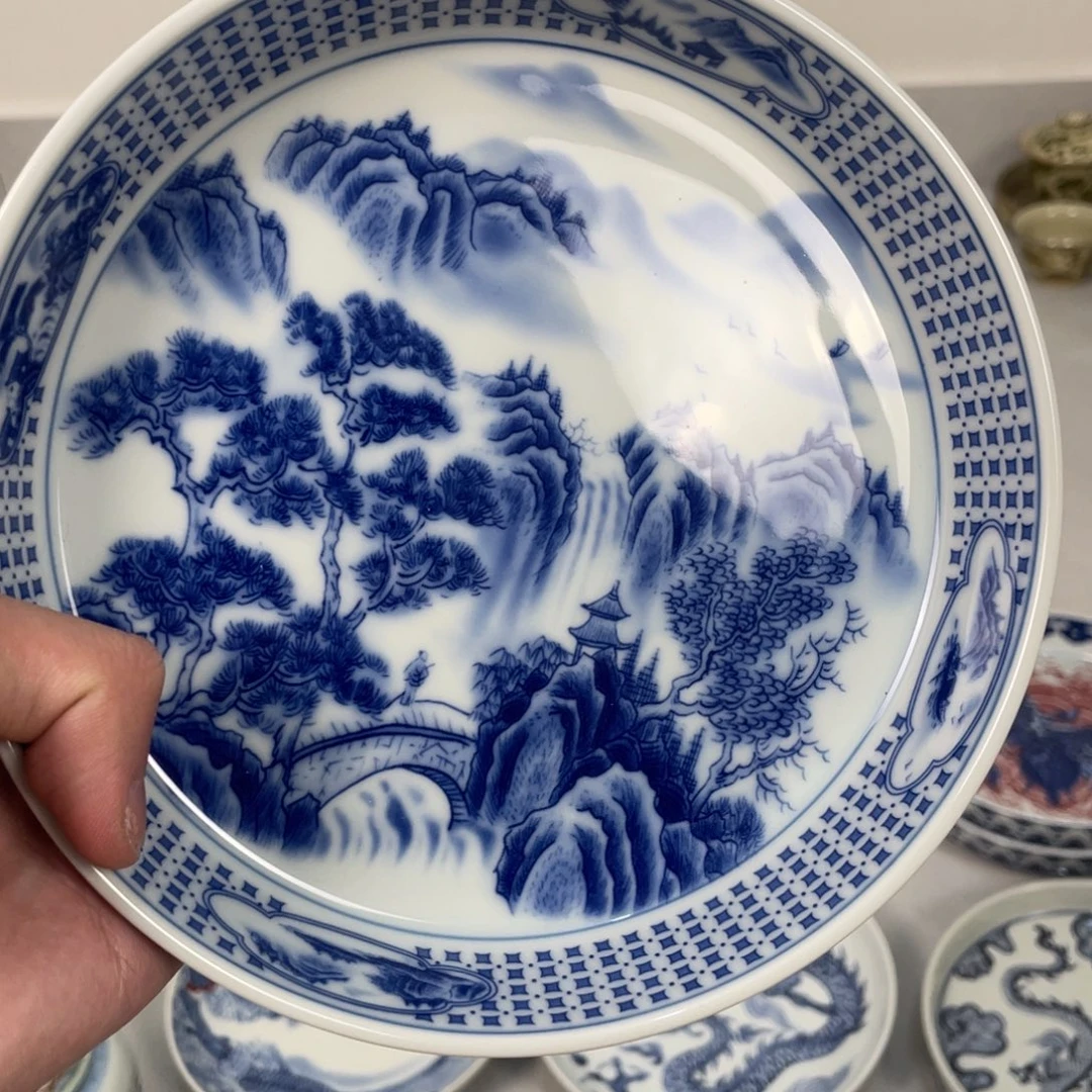 摆件景德镇山水壶承jj