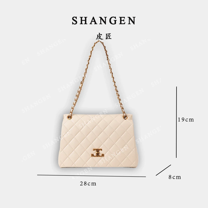 【尚恩CC】SKL-7279-米白-轻奢时尚女士新款手提单肩斜挎包