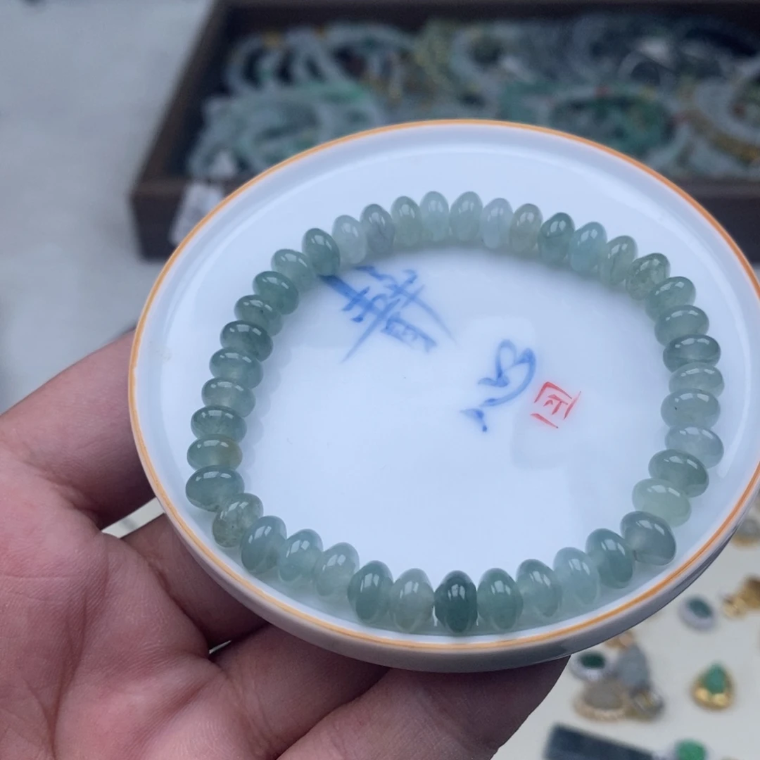 翡翠散珠股珠手串