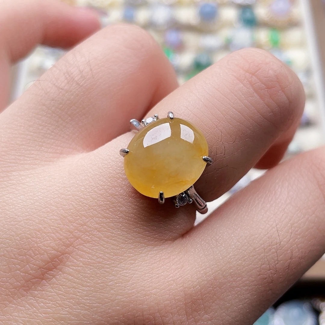 翡翠银S925镶嵌戒指889