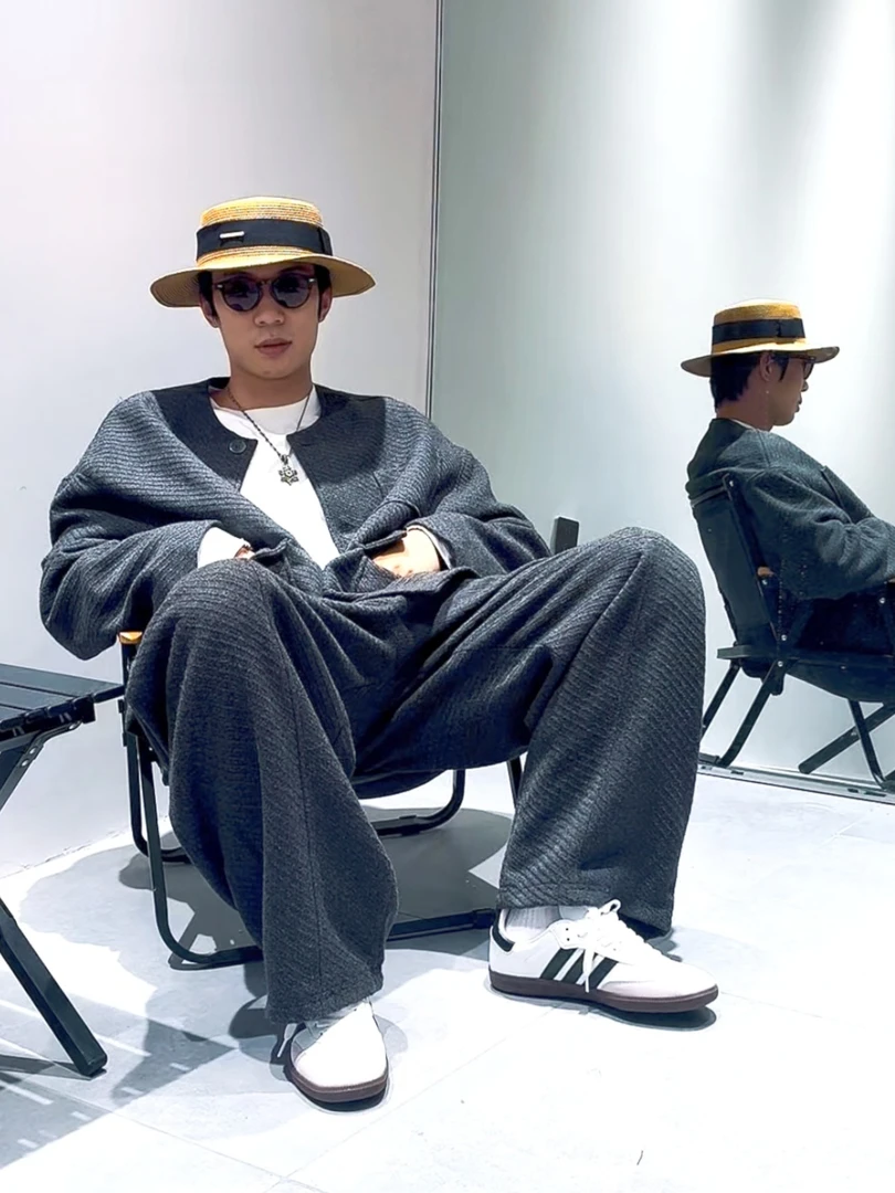 韩风宽松秋季立体剪裁气球休闲裤男