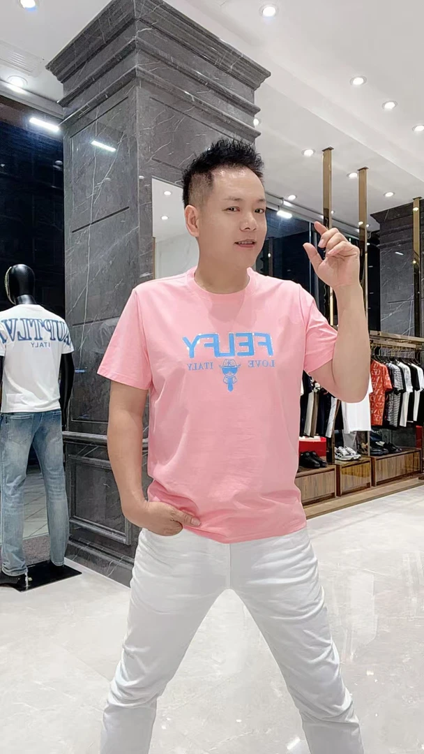 642夏季新款男士欧货时候尚双丝光棉短袖