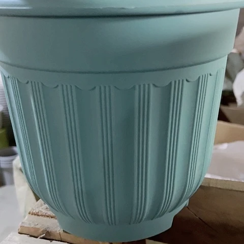 树脂树纹盆4号5个蓝➕托