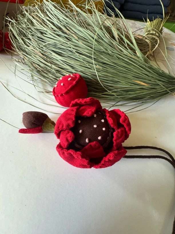 传统文化手工手缝莲花布艺香包香囊可做包挂项链手链