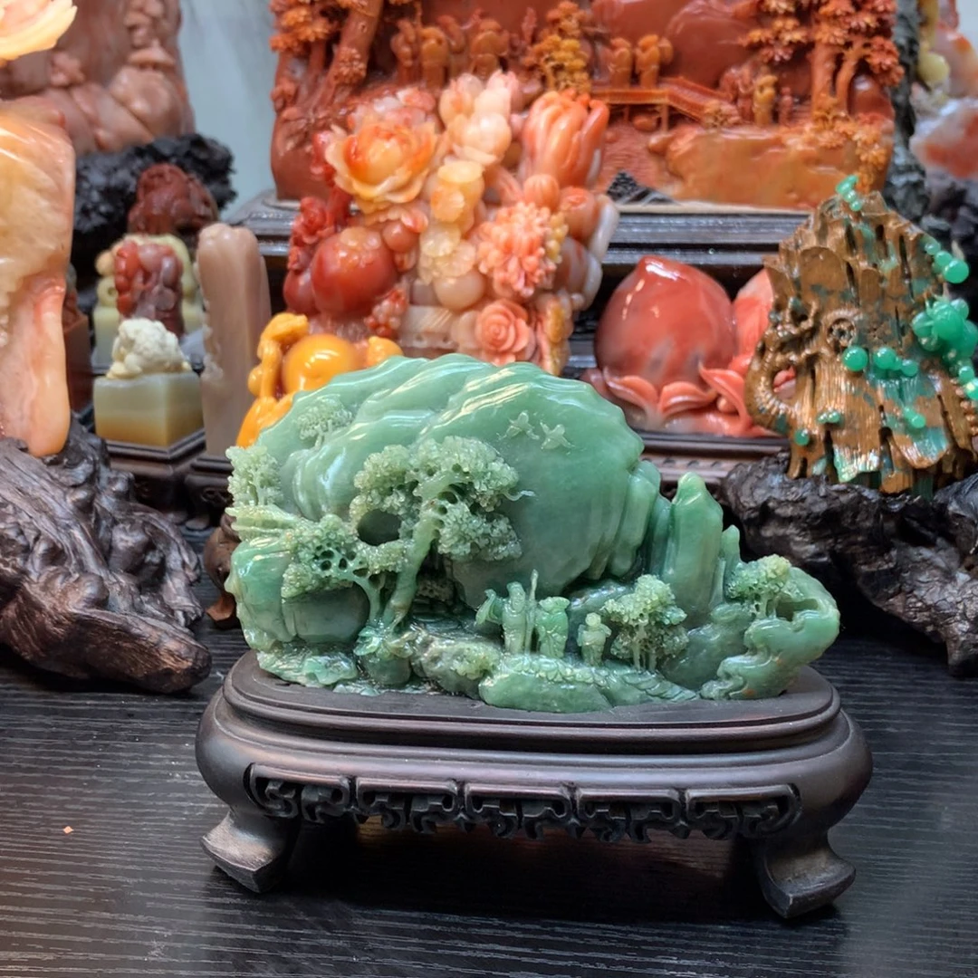 四川石四川绿摆件