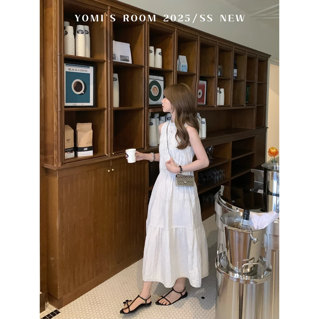 YOMI小个子【杏花微雨】褶皱设计感连衣裙气质小众高级感春游出行