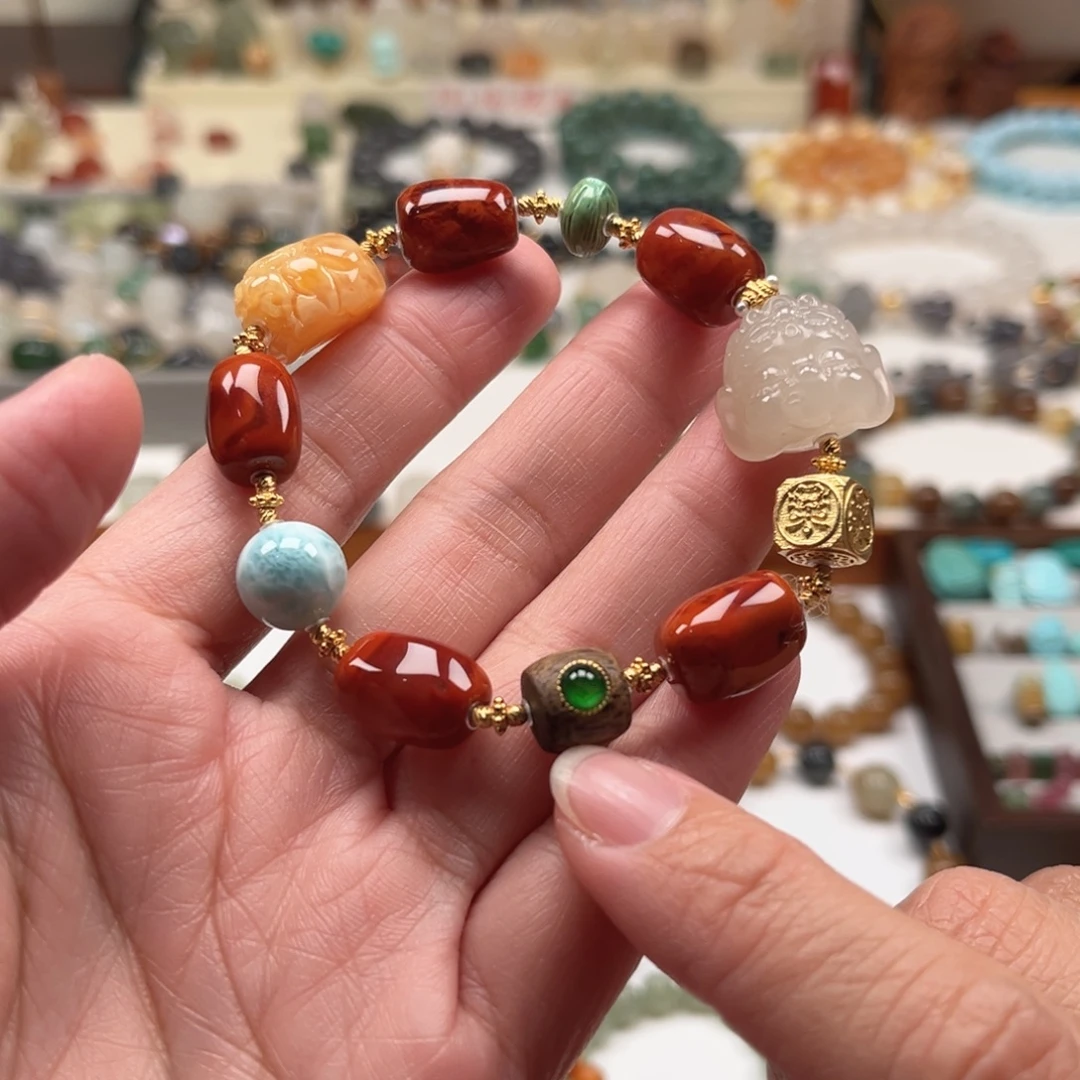 南红玛瑙未镶嵌手链单圈手串