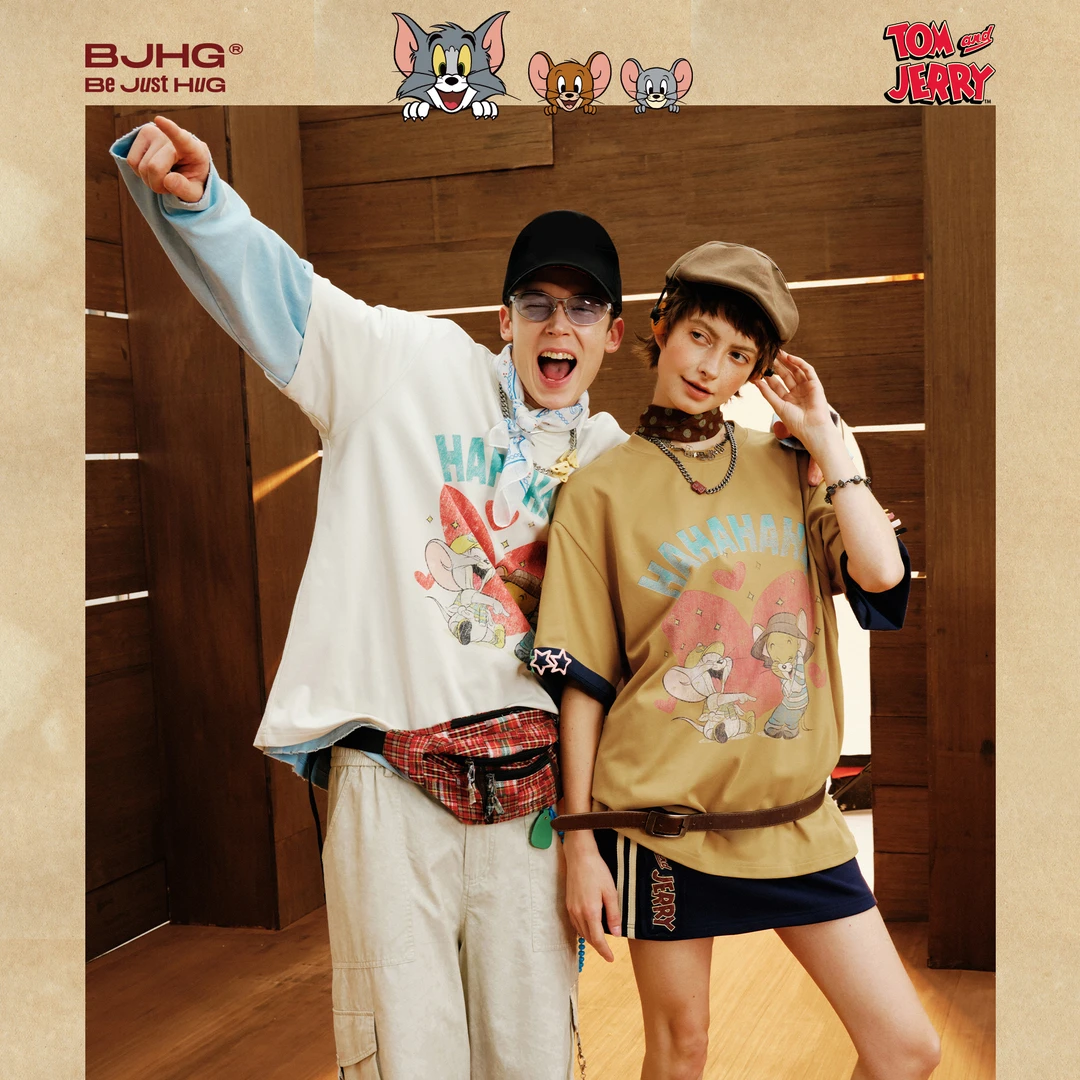 【猫和老鼠联名】 BJHG不计后果做旧短袖t恤男款凉感速干功能半袖