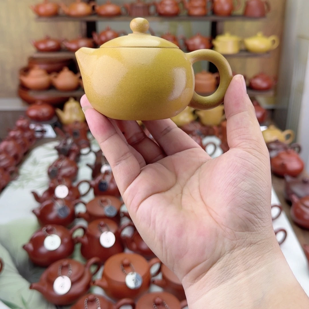 H***J茶壶紫砂黄金段泥西施壶