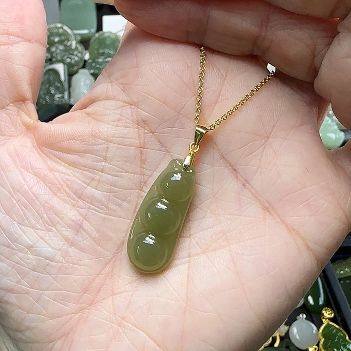 和田玉银S925镶嵌颈饰