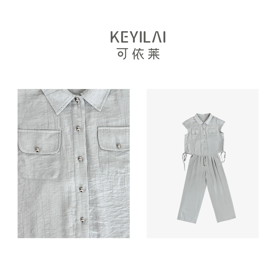 时尚套装时尚背心上衣短裤无袖拼接夏季秋季百搭短袖DY5X1K2199