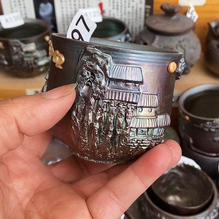 紫砂茶杯柴烧纯手工997