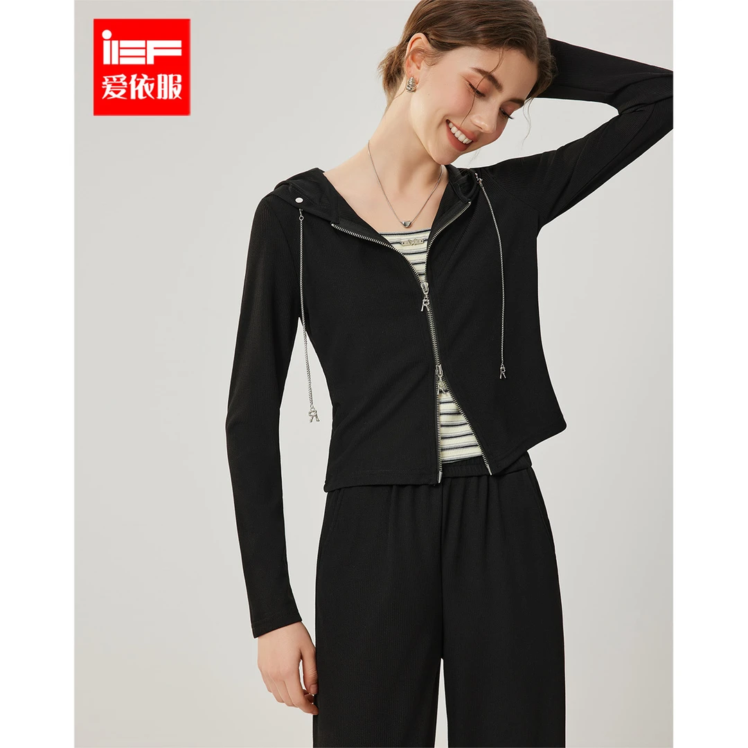 IEF/爱依服套装2025春季新款韩版时尚运动风上下三件套裤欧若风