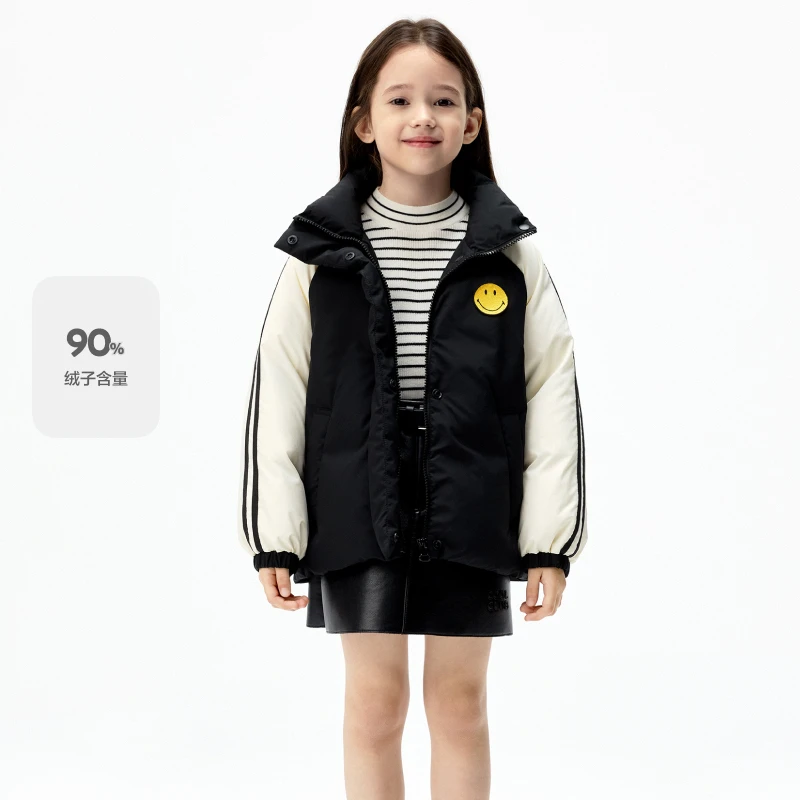 Smiley联名系列littlemoco童装25冬新款男女童羽绒服外套亲子装