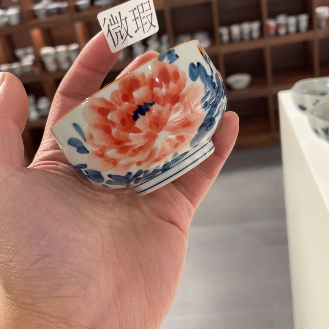 釉下手绘茶具微瑕