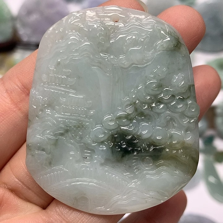 翡翠未镶嵌颈饰山水福利