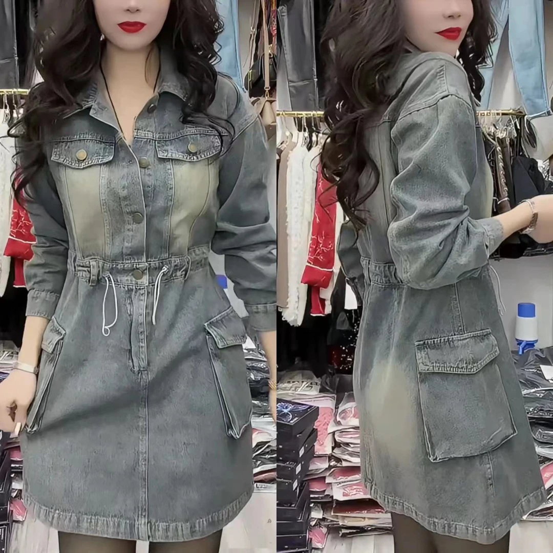 中长款显瘦牛仔百搭百搭韩版连衣裙