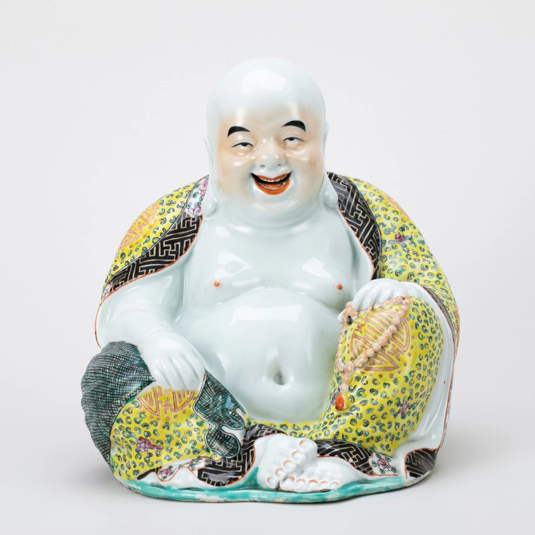 【拍卖】22、粉彩弥勒造像
