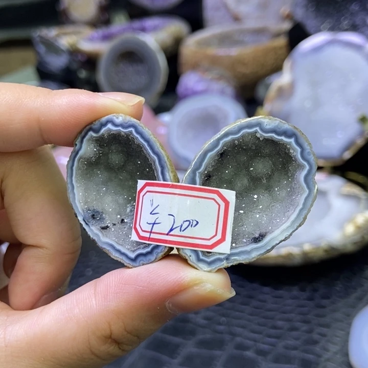 未镶嵌珠宝半成品水晶蓝软兔耳朵盆