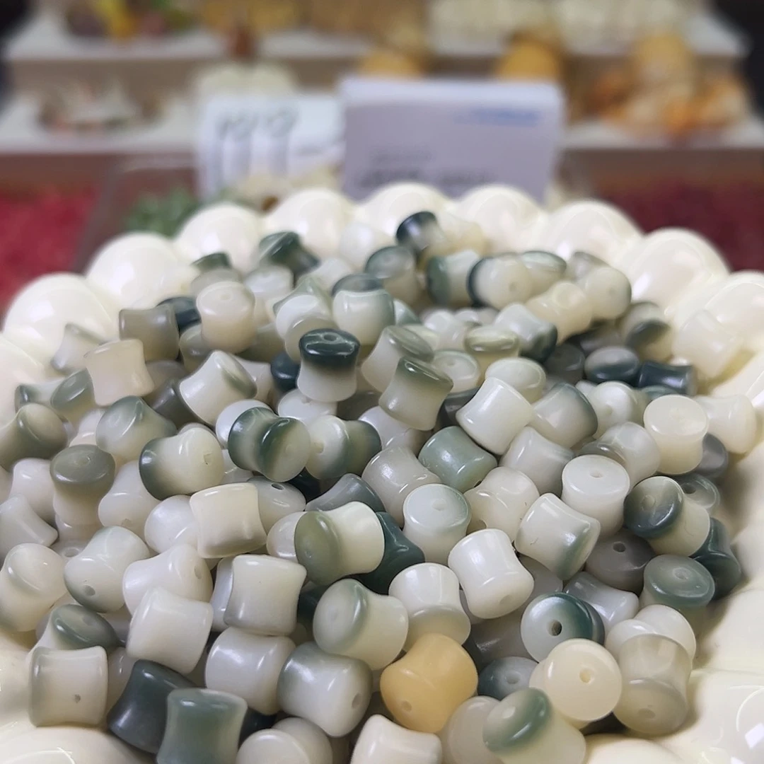 菩提根/象牙果手串卡9飘绿竹节120颗