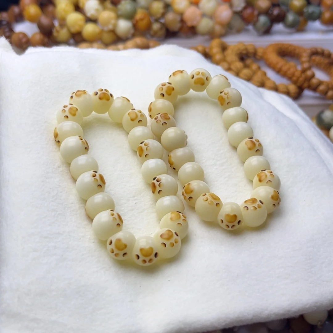 手串菩提根/象牙果蒜瓣猫爪13mm一串