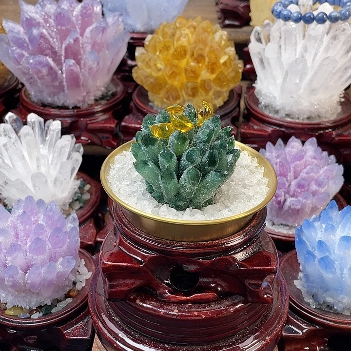 不***貓石材天然绿水摆件50