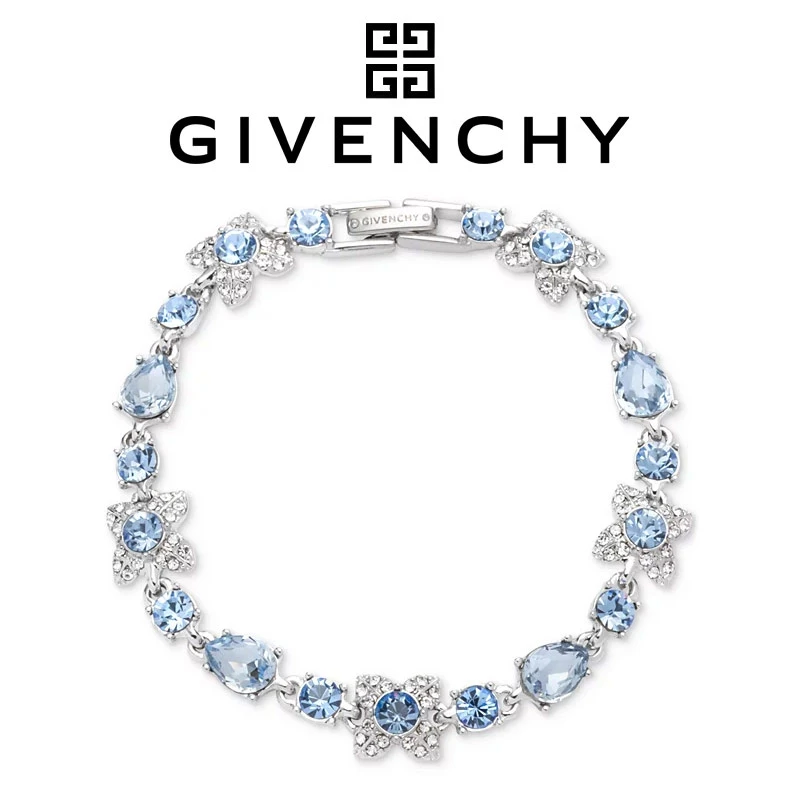 GIVENCHY纪梵希银色水晶镶嵌花朵女士手链 07B00021 07B00021