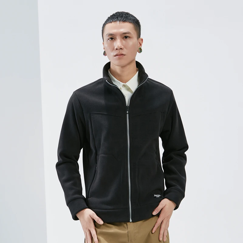 户外保暖运动全拉双面抓绒衣外套23598