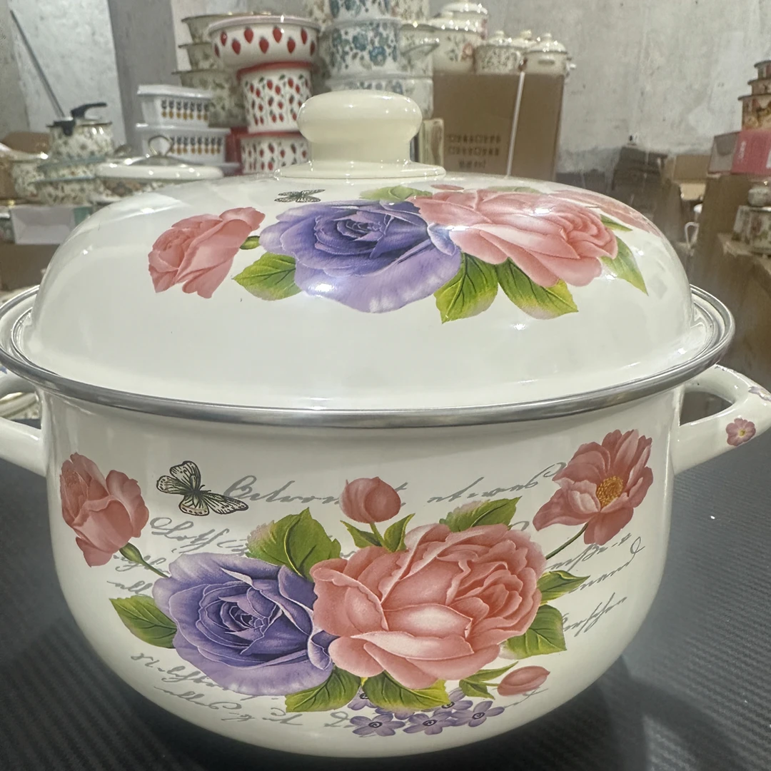 24公分浪漫之都搪瓷汤锅