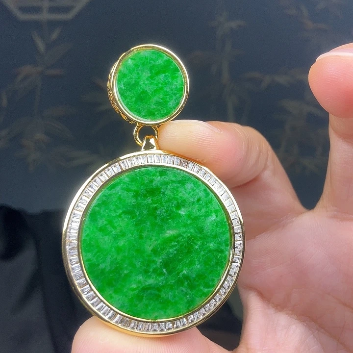 翡翠银S925镶嵌吊坠(不含链)