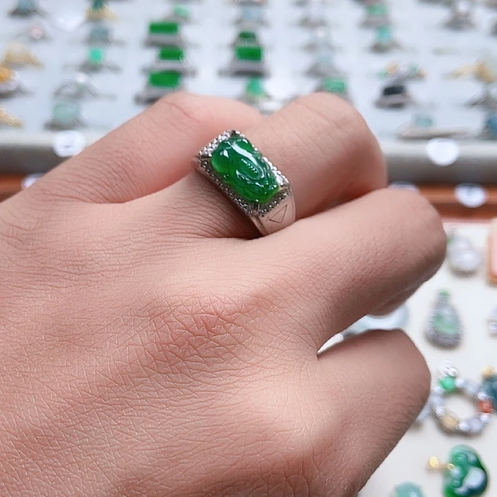 翡翠银S925镶嵌戒指