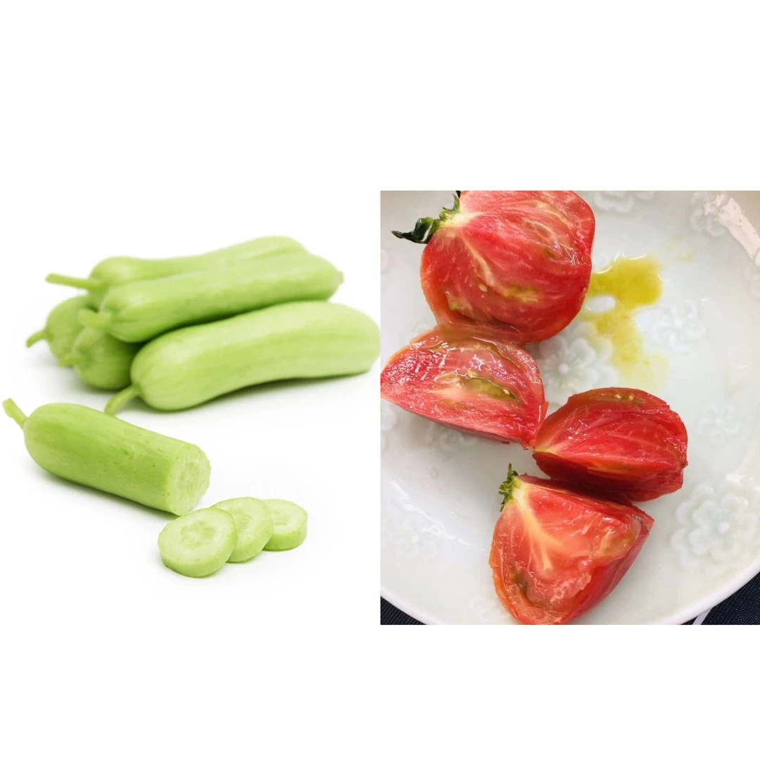 全熟铁皮柿子，奶油黄瓜+黄金籽水果番茄2.5kg