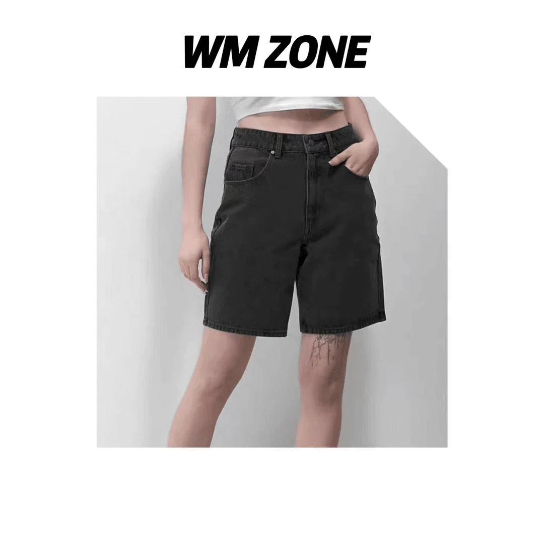 虎儿 3-2437 高腰刺绣牛仔五分裤