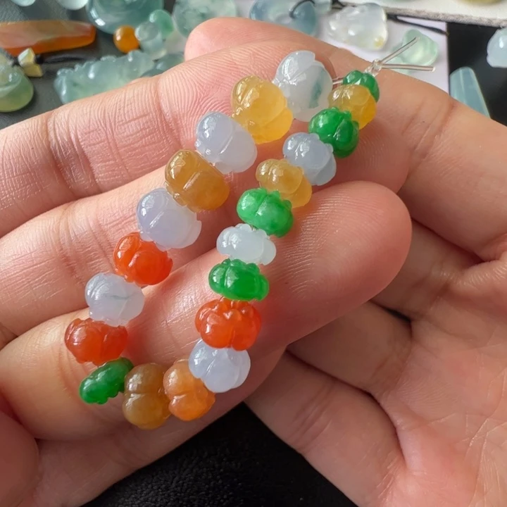定制翡翠未镶嵌糖果色莲花