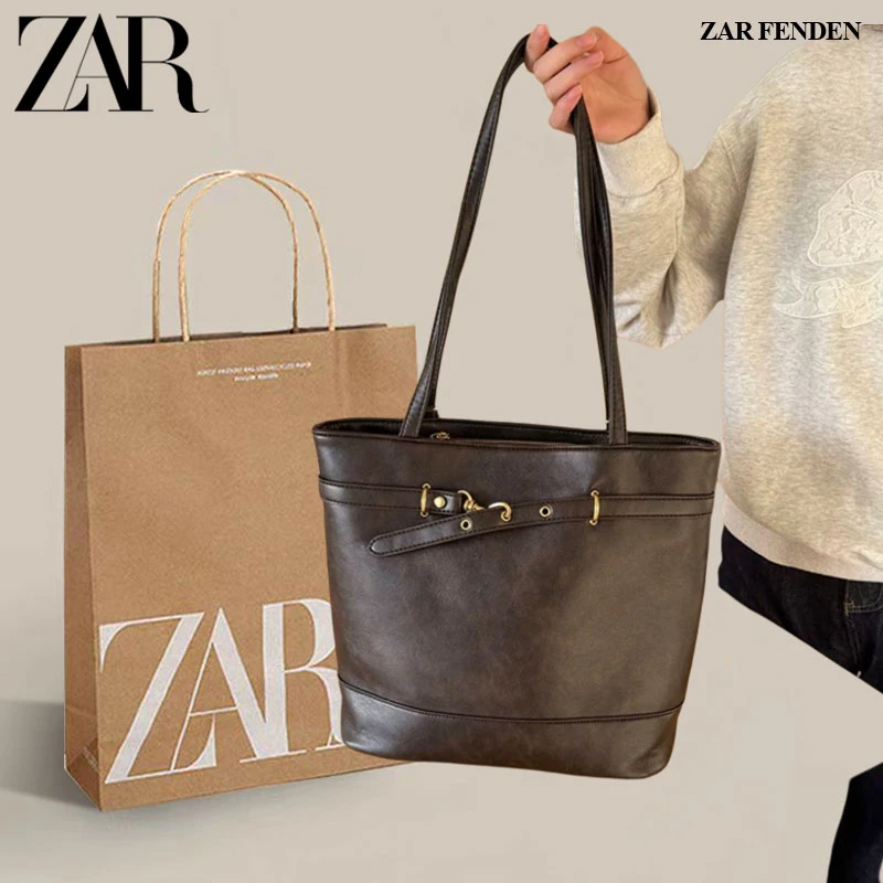 ZAR FENDEN水桶2025春夏新款时尚大容量双肩包小众百搭单肩托特包