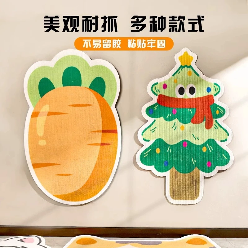 猫抓板猫玩具自嗨解闷耐磨耐抓宠物玩具可剪裁贴纸猫抓板猫爬架