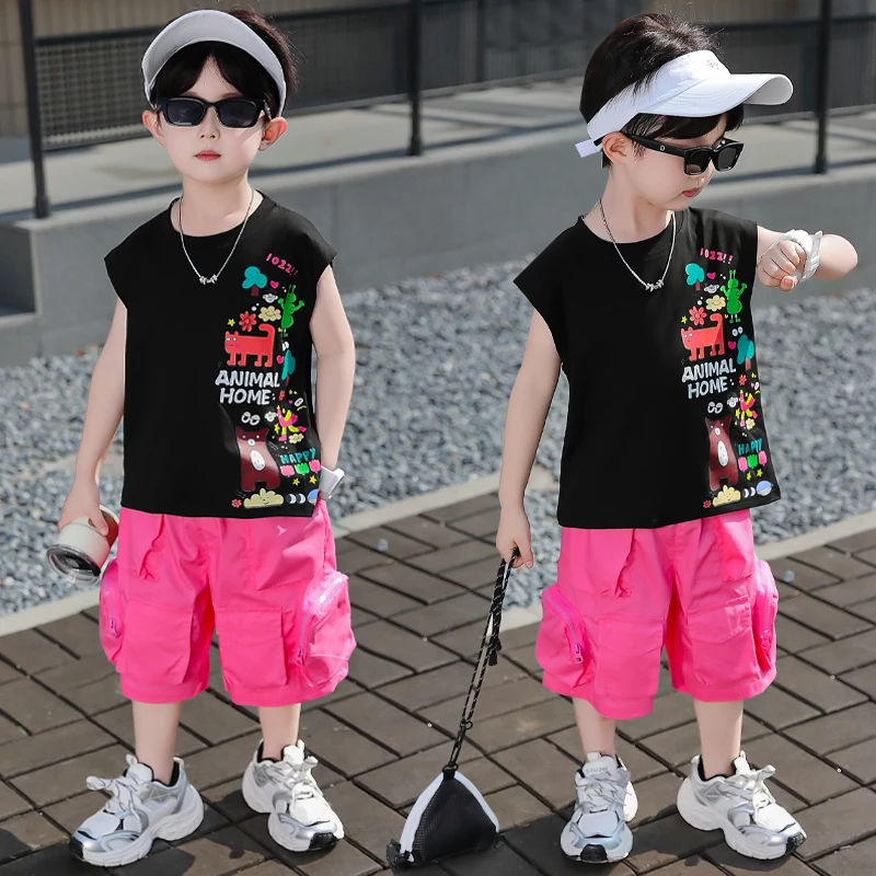 男童夏装套装2025年款宝宝夏季薄款衣服儿童服装痞帅炸街潮牌童装