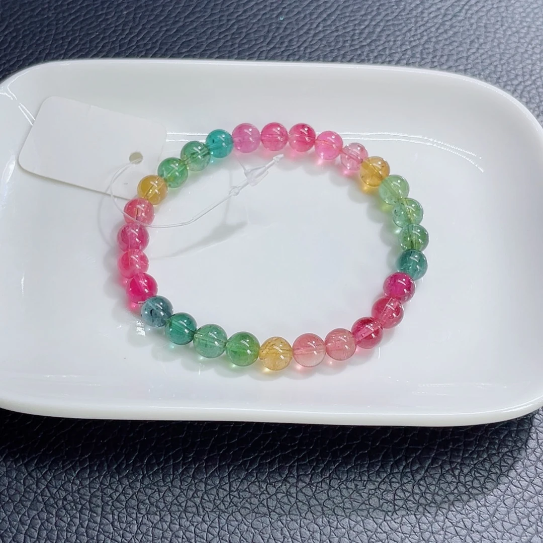 未镶嵌手链碧玺6.8mm左右