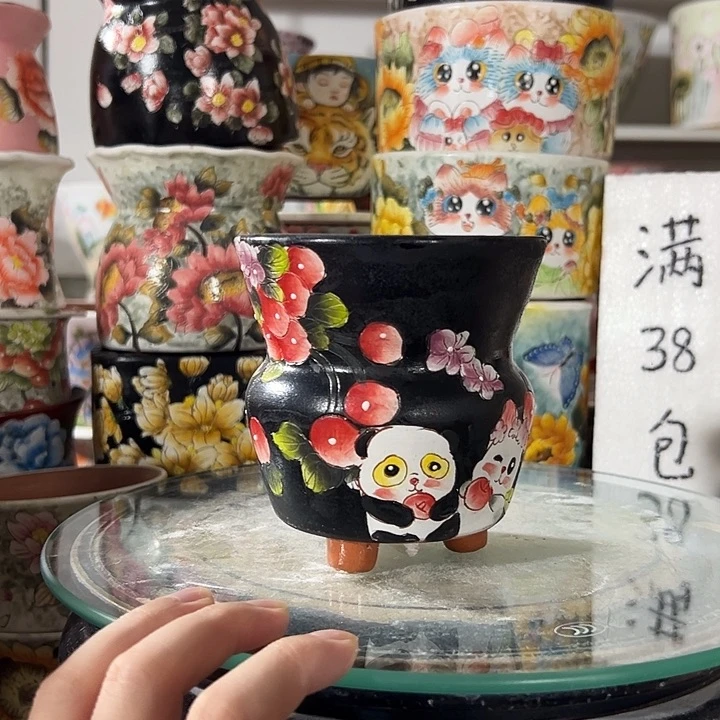 景德镇手绘花盆里面的高级盆