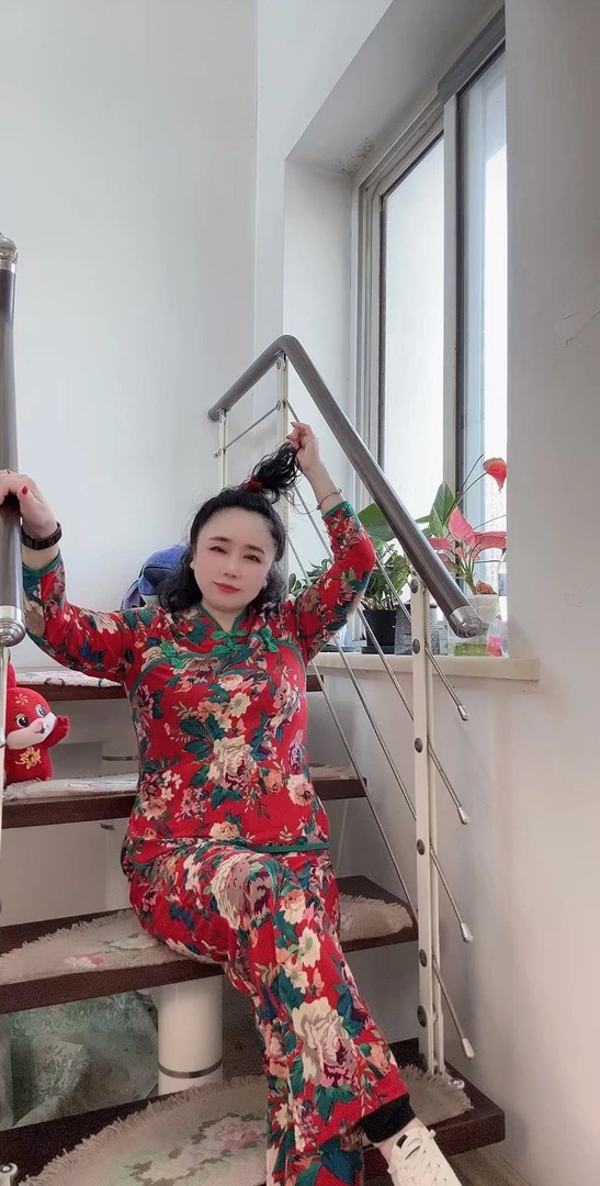 春夏新款上衣阔腿裤两件套修身显瘦复古中式民族风两件套妈妈装