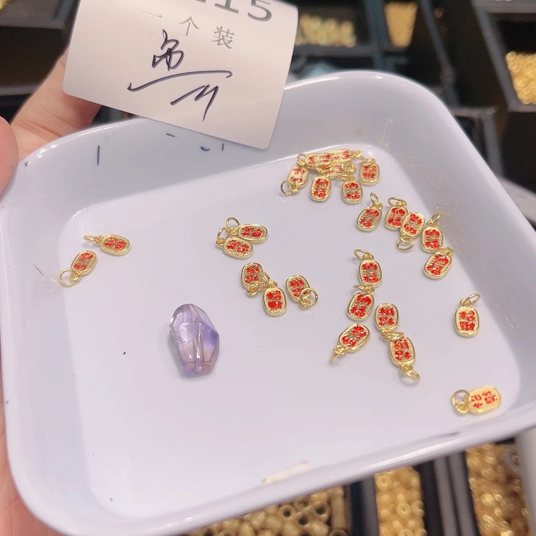 水晶珠宝半成品银S925镀金镶嵌115