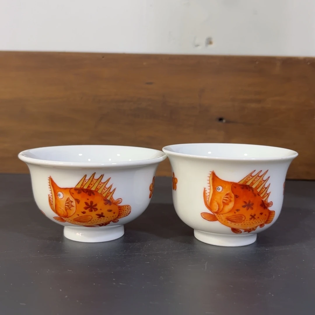 99元一只矾红桃花鳜鱼杯